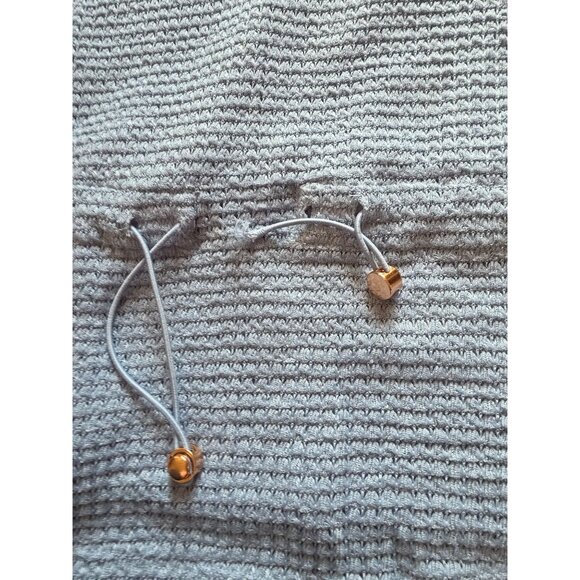 Cupio Light Blue Waffle Knit Long Sleeve Drawstring Waist Top L/G - Picture 5 of 7